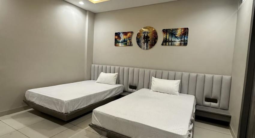 Well furnished hotel room interior